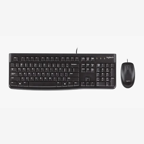 KIT MOUSE E TECLADO LOGITECH MK120 COM FIO USB PTO