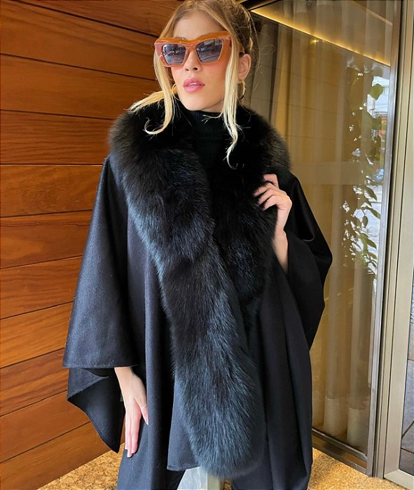 Poncho Cashmere e Pele