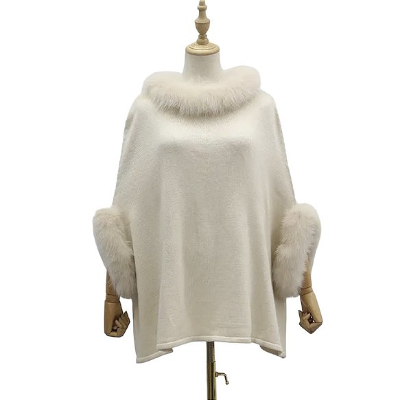 Poncho com Pele