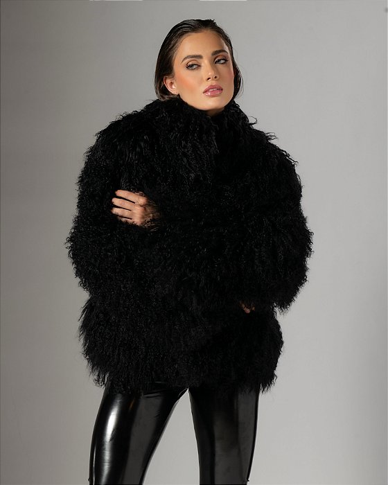 Casaco Mongolian Fur Black
