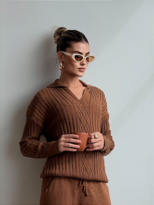 Conjunto Tricot Camel
