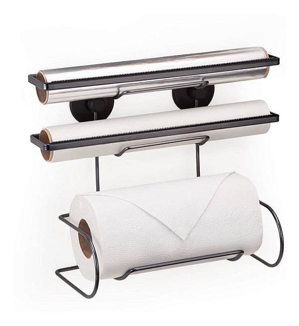 Cook Home Suporte Organizador 3 Rolos Bancada Ou Parede