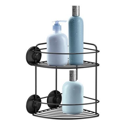 Cantoneira Porta Shampoo Duplo Black  Adesivo 3m Arthi 3433