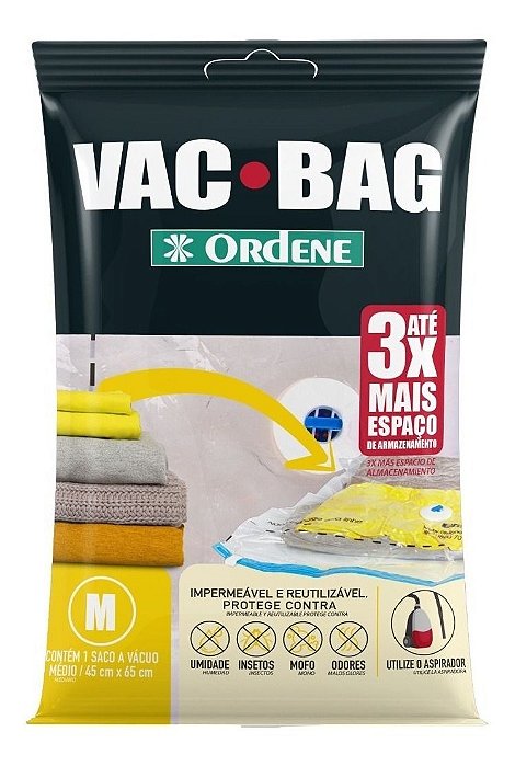 Saco Á Vácuo Vac Bag Plástico Protetor Médio 45x65 Cm Ordene