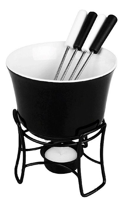 Conjunto Fondue 6 Pçs Vermelho Antiaderente 4 Pessoas