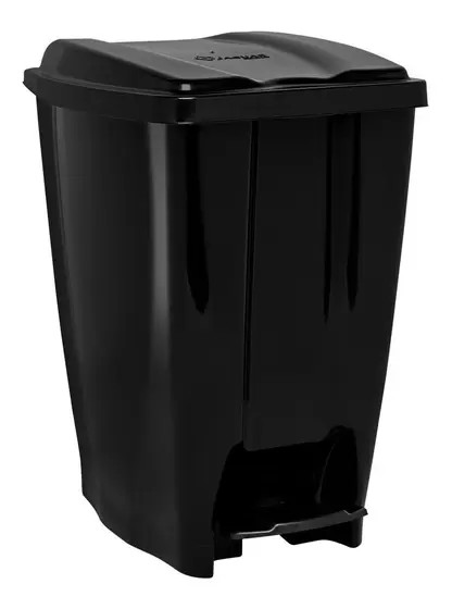 Lixeira 7 Litros Pedal Cesto Lixo Escritório Preto Jaguar