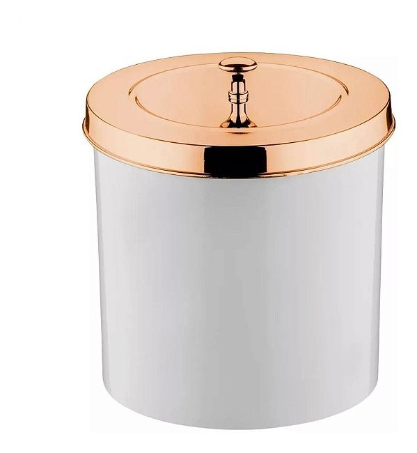 Lixeira Com Tampa 5 Litros Branco/rose Gold Future