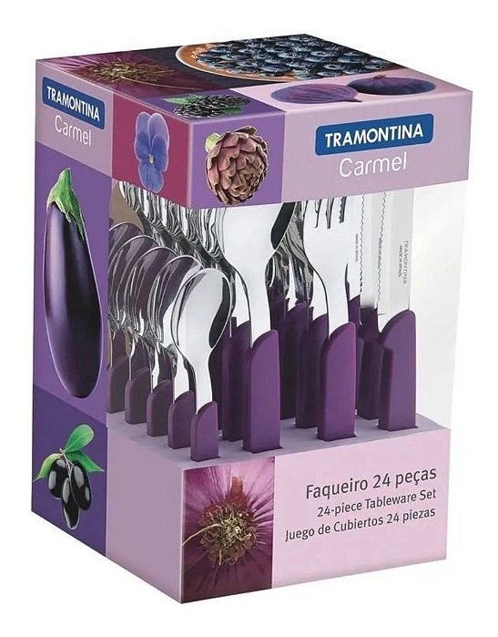Faqueiro Inox Tramontina 24 Peças Carmel Púrpura Escuro