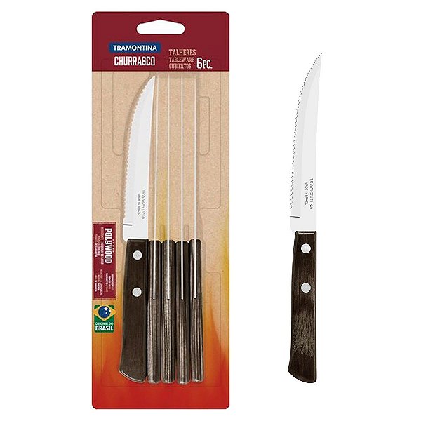 Conjunto De Facas Tramontina Madeira Polywood 6 Pçs