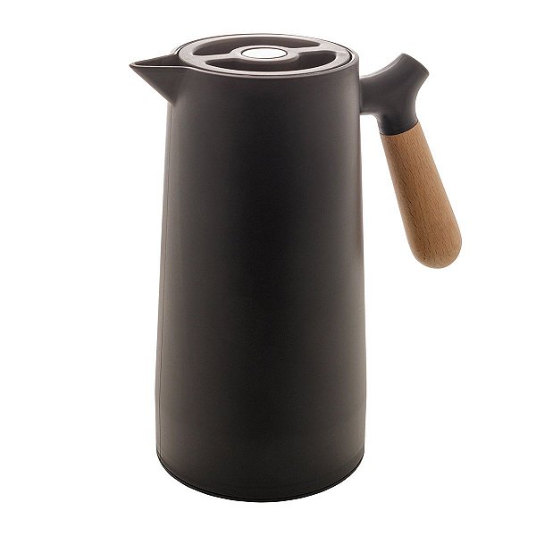 Garrafa Térmica Premium Café 1 L Nórdica Cabo Madeira Preto