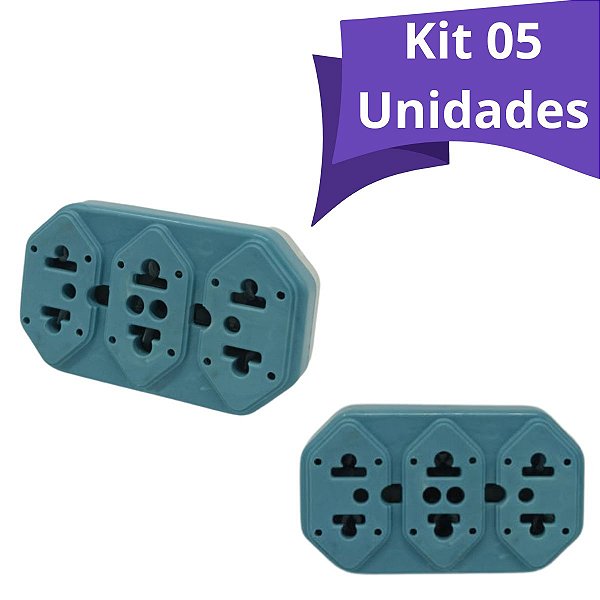 Kit 05un adaptador de tomada benjamin 10a e 20a