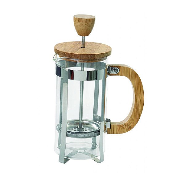 Cafeteira Prensa Francesa Tampa Alça Bambu 600ml Mimo Style