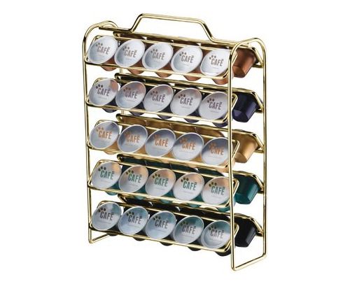 Suporte Porta Cápsulas Organizador Nespresso Dourado Luxo
