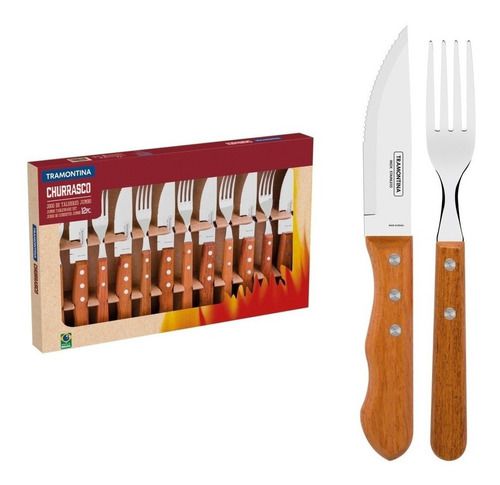 Faqueiro Para Churrasco Inox Tramontina Jumbo 12 Peças