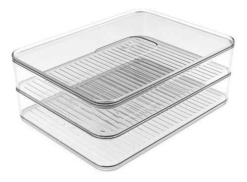 Porta Frios Duplo Transparente Organizador Clear Fresh Ou