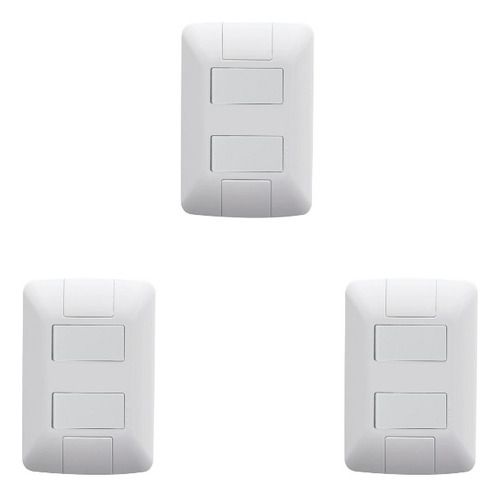 Kit C/3 Interruptor Simples Duplo + Placa Aria Tramontina