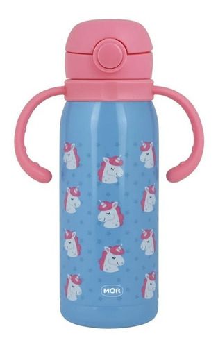 Garrafa Garrafinha Termica Infantil Baby 450ml Unicornio Mor