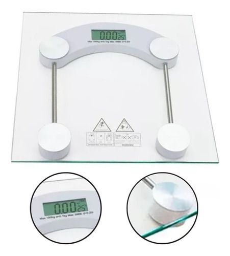 Balança Digital Vidro Temperado Até 180 Kg Quadrada Banheiro