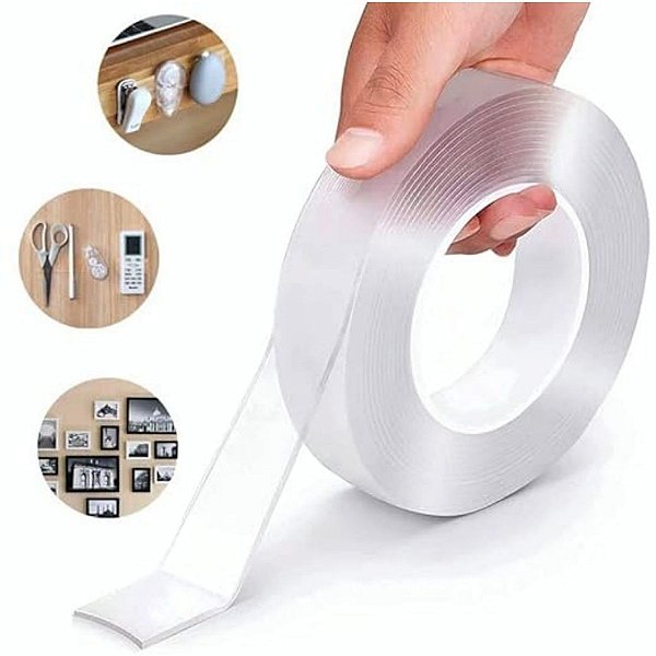 Super Fita Nano Magica Dupla Face Transparente - 2mm*3cm*3m