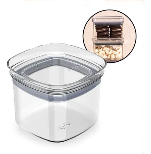 Pote Hermético Organizador Empilhável 450ml Para Cozinha  Ou