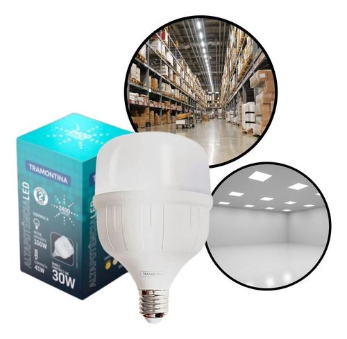 Lâmpada Led Bulbo 30w E27 6500k Bivolt Tramontina