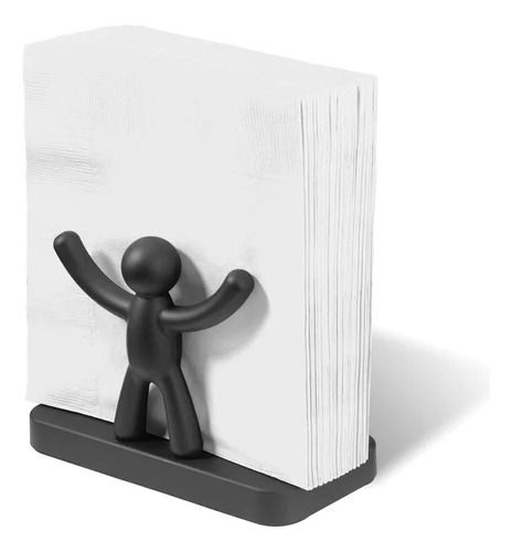 Suporte Porta Guardanapo De Mesa Criativo Preto Buddy Umbra