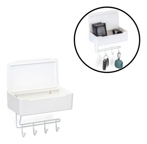 Suporte Multiuso Organizador Chaves Celular Fita 3m Branco