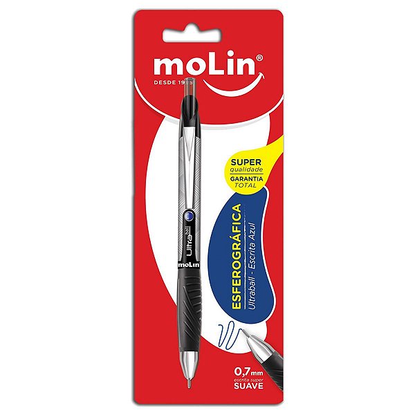Caneta Esferográfica Retrátil Ultraball 0.7mm - Molin
