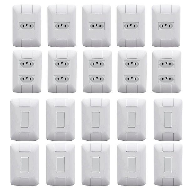 Kit 5 Tomadas 20a 5 Tomadas Duplas 20a 10 Interruptores