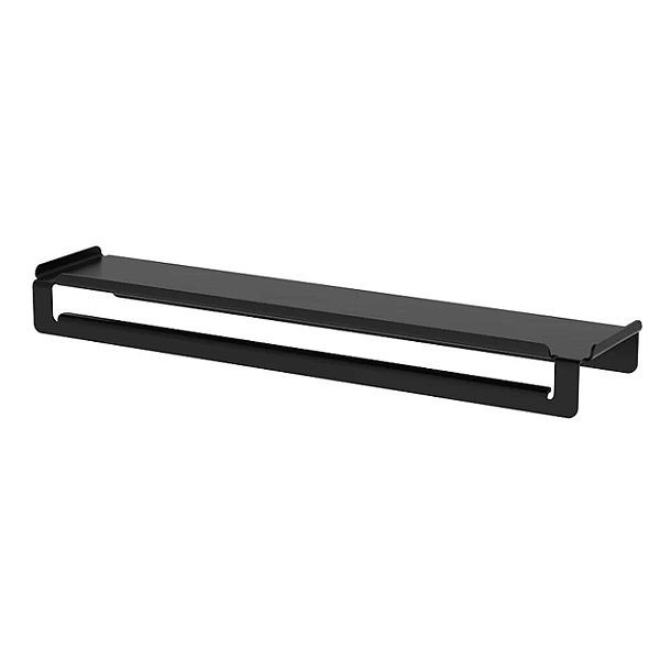 Toalheiro Com Prateleira 50cm Future Ispirazione Preto