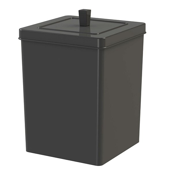 Lixeira Quadrada 6,5 Litros Preto - Future