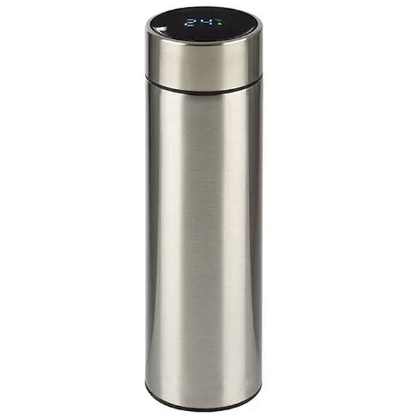 Garrafa Térmica 500ml Com Medidor De Temperatura Digital Led