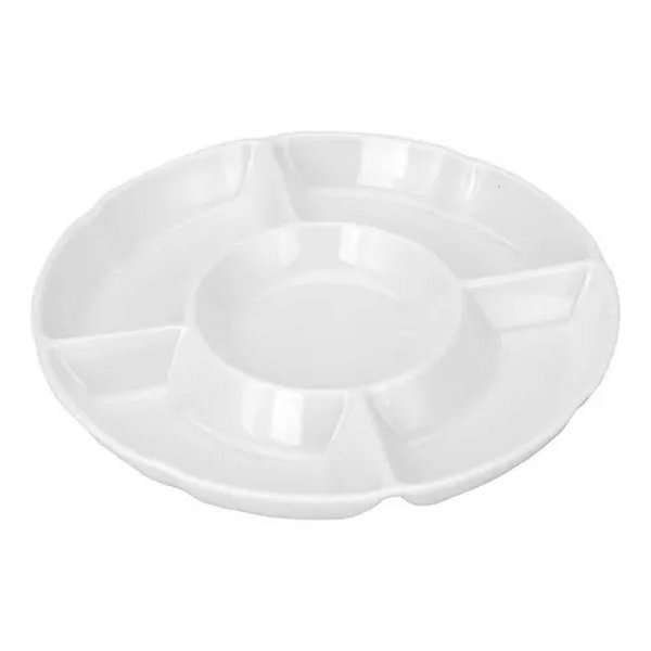Petisqueira 5 Divisórias Bandeja Petiscos Fondue Frios