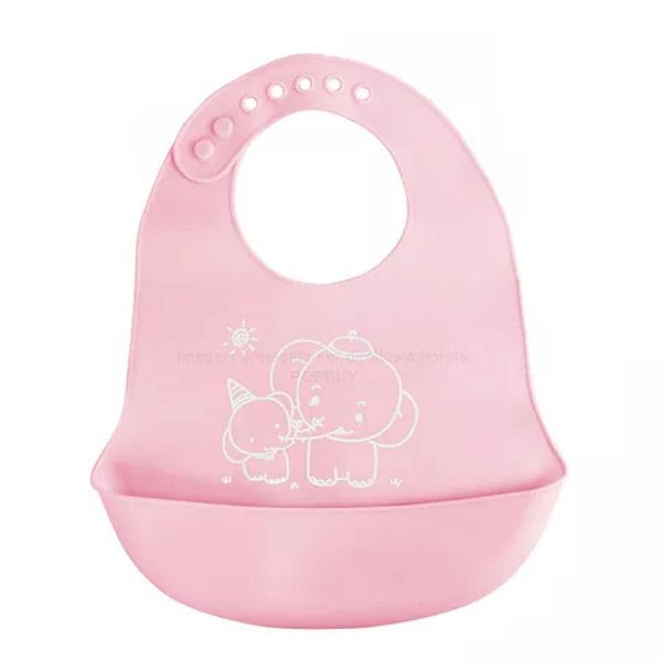 Babador Infantil De Silicone Cata Migalhas Rosa