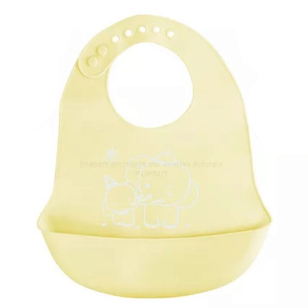 Babador Infantil De Silicone Cata Migalhas Amarelo