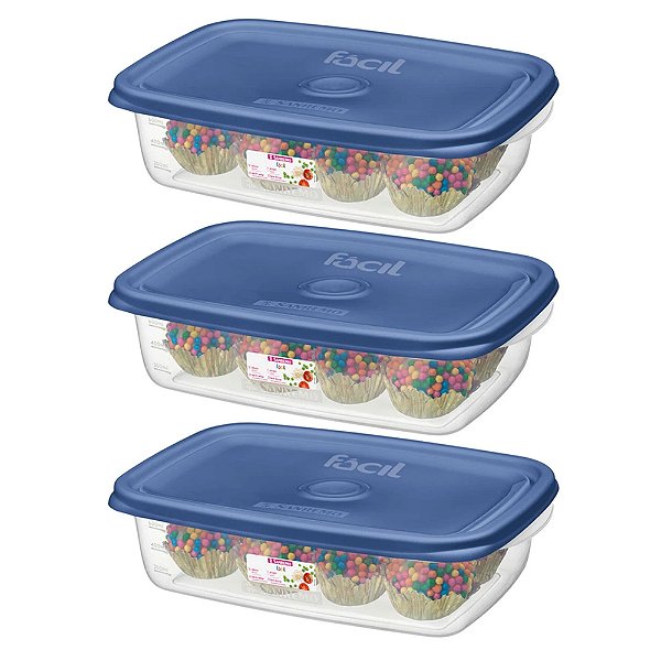 Conjunto 3 Pote Plástico 785ml Sortido - Sanremo