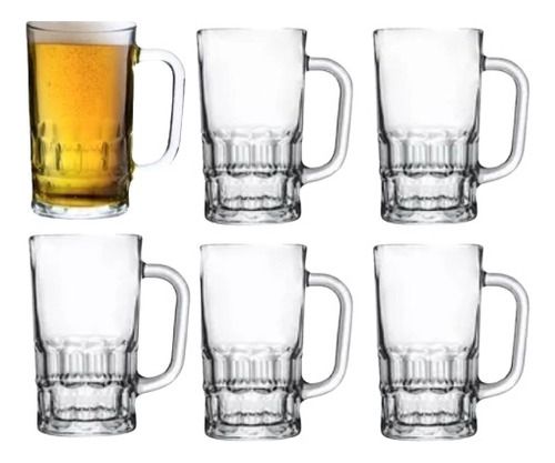 Caneca Chop Vidro Resistente 360ml Bar Casa Cor Transparente