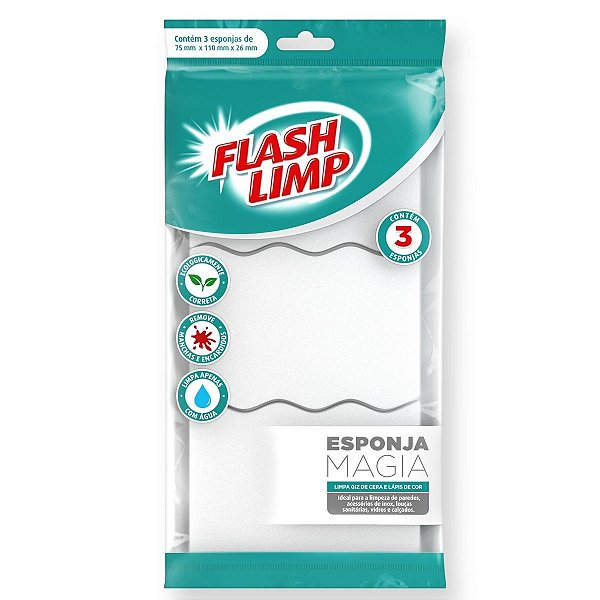 Kit 3 Esponja Magica Limpar Parede Tira Manchas E Encardidos