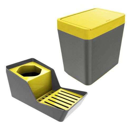 Kit Organizador Esponja Detergente E Lixeira 5l Pt/vm Crippa