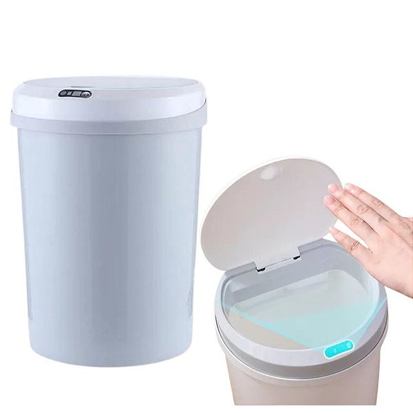 Lixeira Automática Com Sensor Que Abre Fecha Tampa 12litros