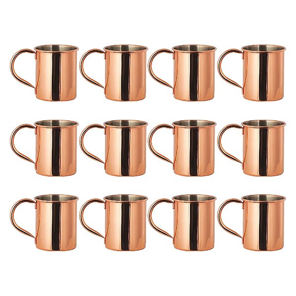 Kit 24 Caneca Moscow Mule Drink Cobre Bronze