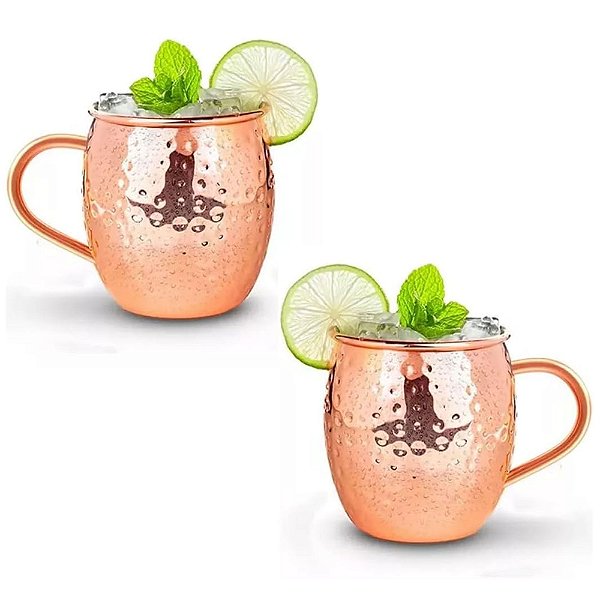 2 Caneca Moscow Mule 450ml Drink - Rose Gold