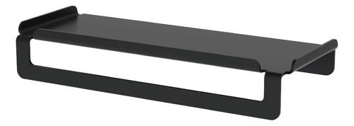 Toalheiro Com Prateleira 28cm - Preto Fosco Future 6010pt