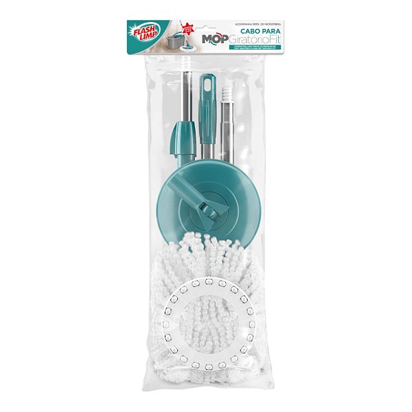 Refil Cabo  Mop Giratório Fit Flashlimp Completo Cor Verde
