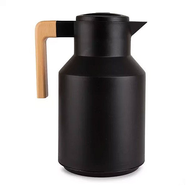 Garrafa Térmica Uppsala 1l Chá Café Cabo Madeira Vidro Duplo