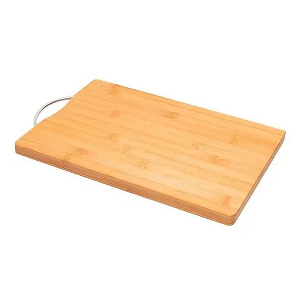 Tábua De Corte Madeira De Bambu C/ Alça 35cm