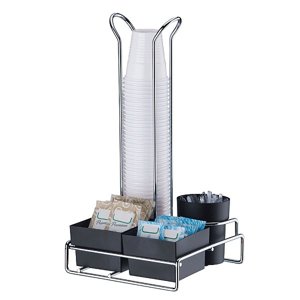 Suporte Copo Descartável 50ml / 80ml Porta Saches E Colheres