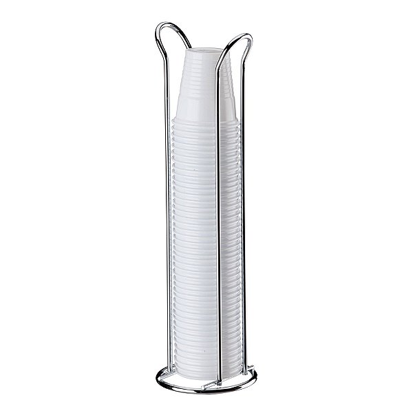 Organizador Porta Copos Descartáveis 50/80ml Aço Cromado