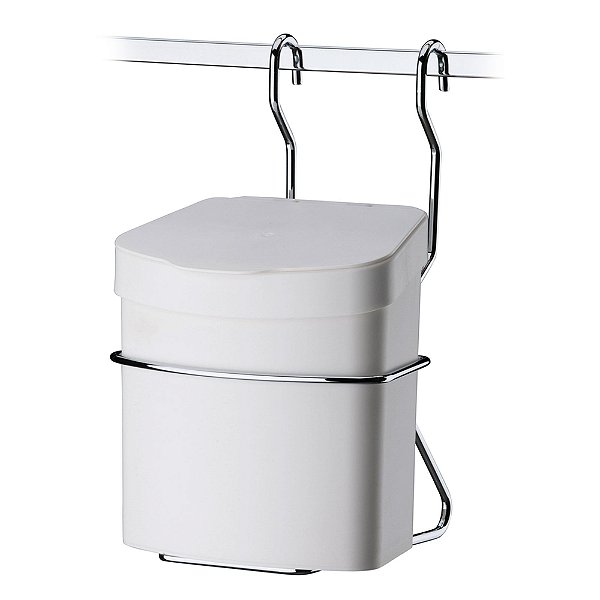 Suporte Com Lixeira Branca 2,5 Litros Cromado