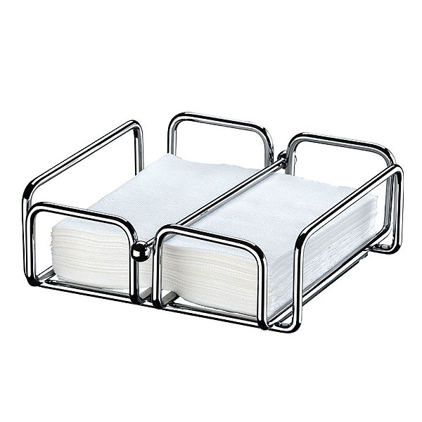 Porta Guardanapo De Mesa Grande Em Aço Cromado